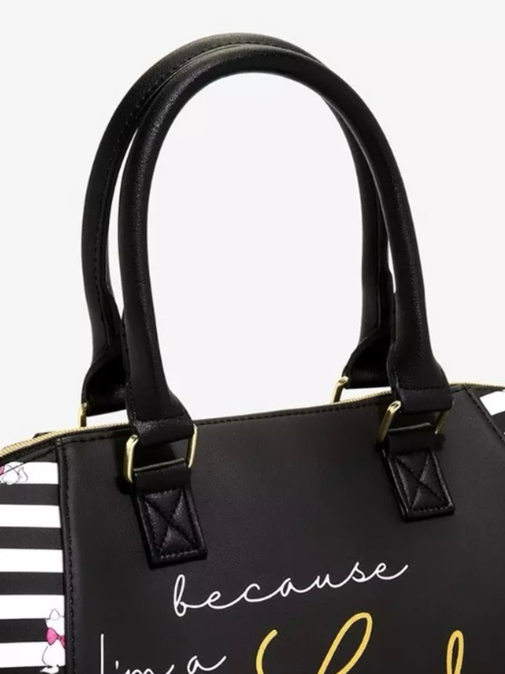 NWOT! Disney Loungefly Aristocats Marie "Because I'm a Lady" Striped Satchel - Picture 7 of 15